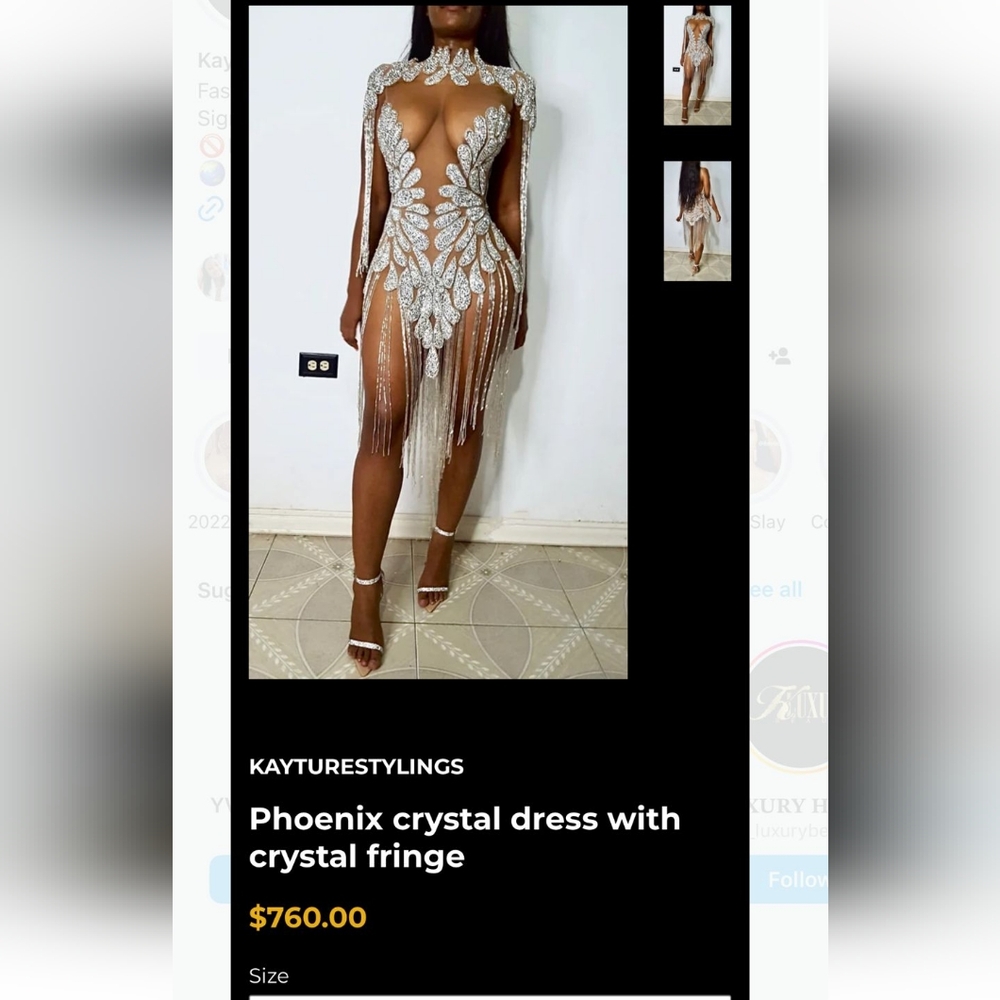 Phoenix Crystal Dress with Fringe